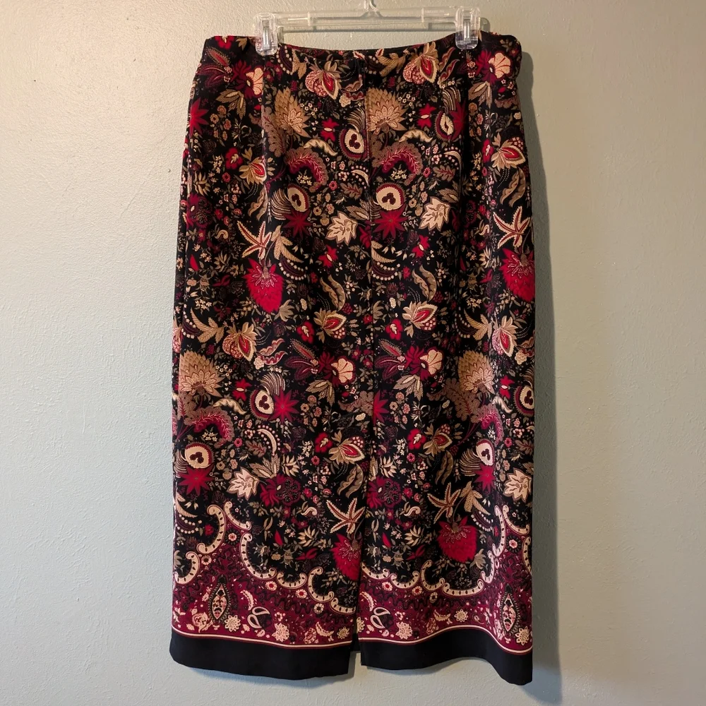 Vintage Dark Romantic Floral Maxi Skirt Size 18 - Picture 5 of 7